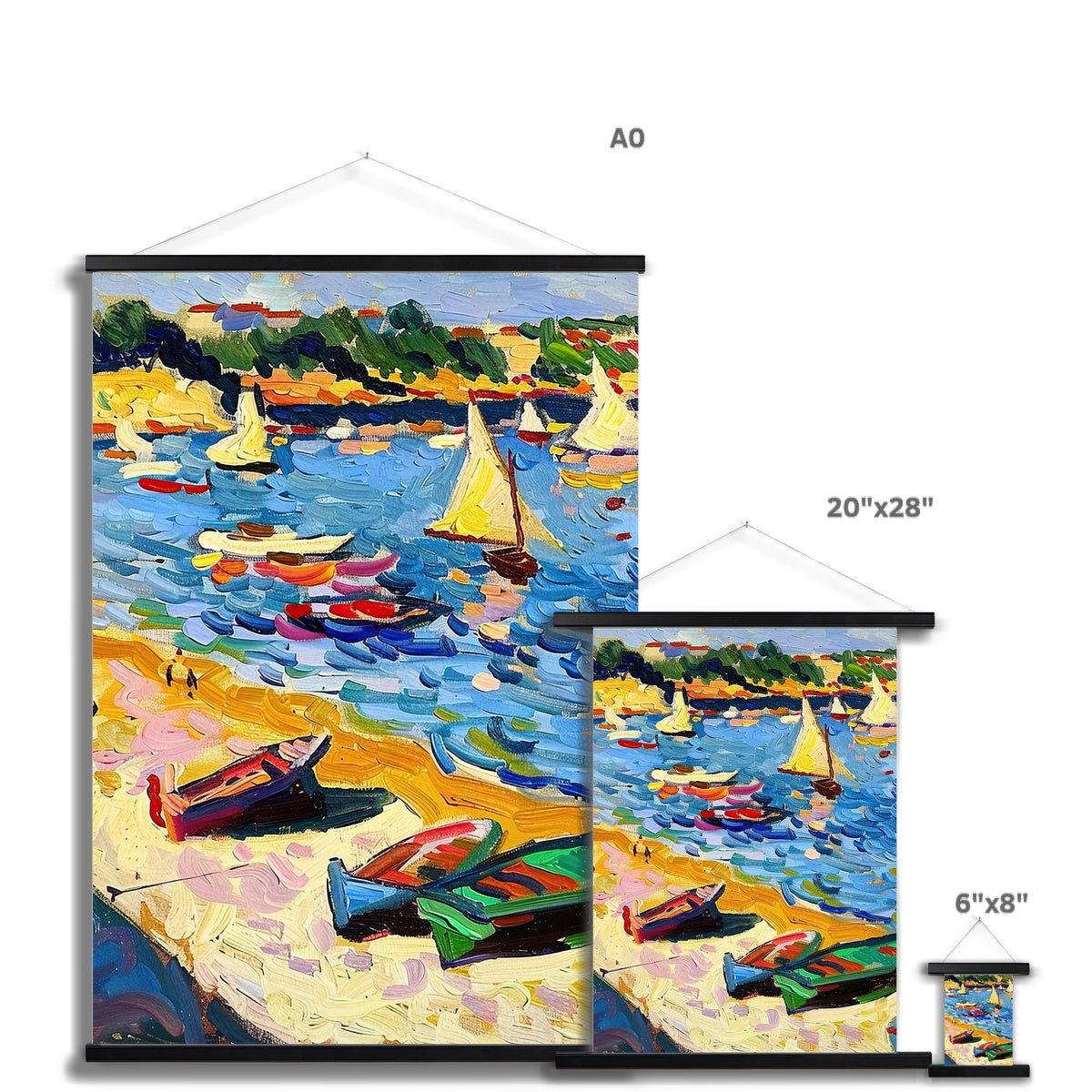 Fauvism Seaside Fine Art Print with Hanger