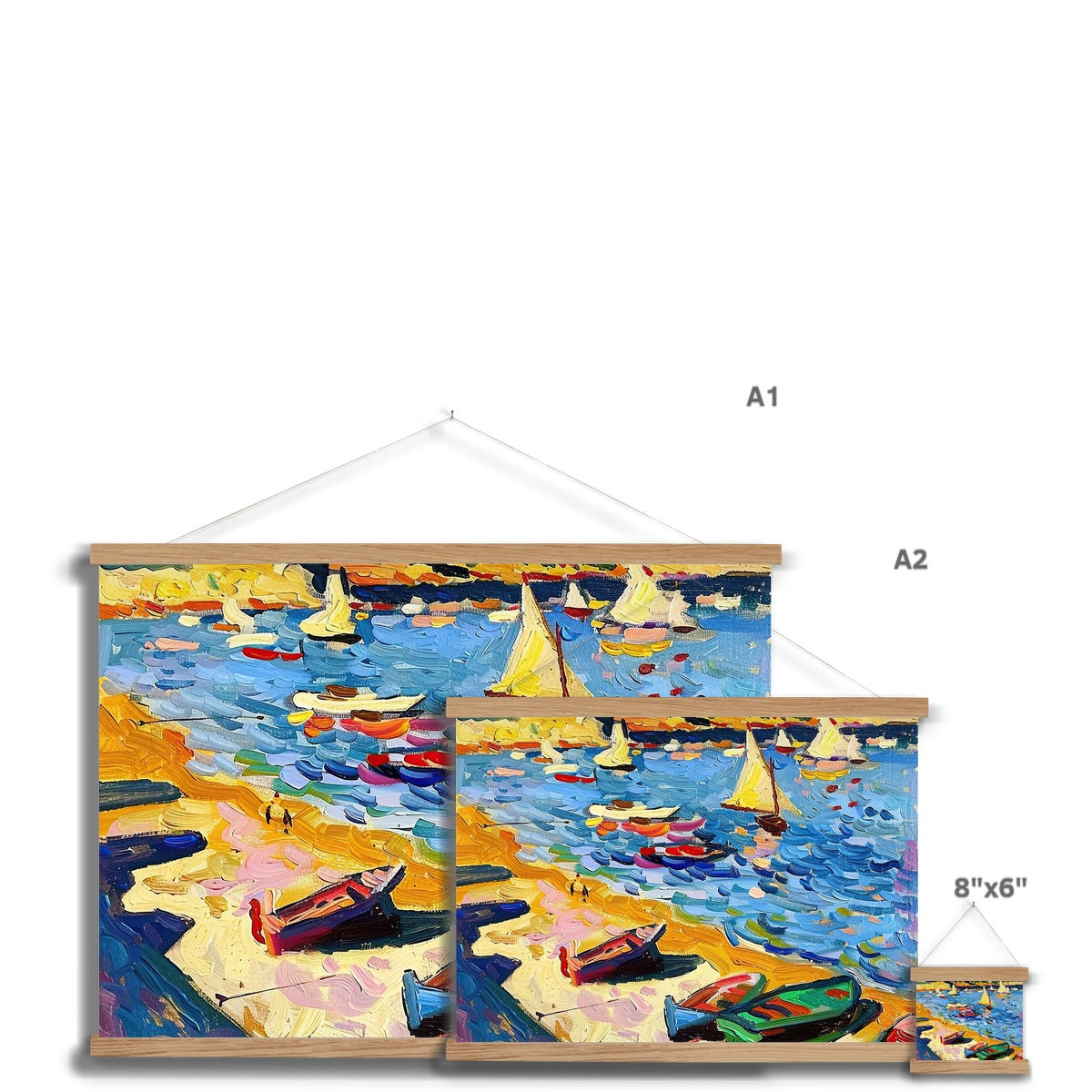 Fauvism Seaside Fine Art Print with Hanger