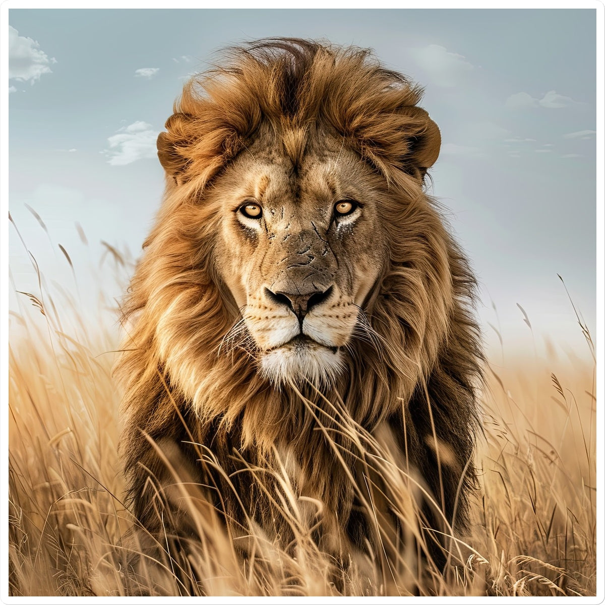 Lion in Field Sticker