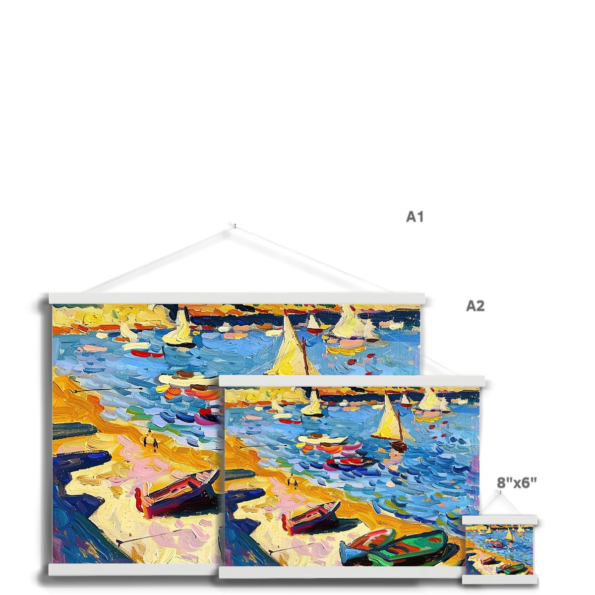 Fauvism Seaside Fine Art Print with Hanger