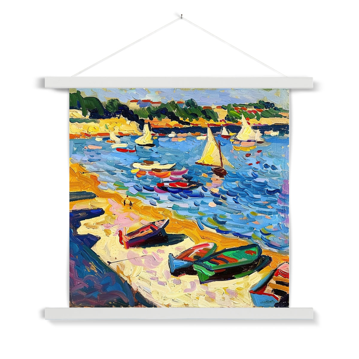 Fauvism Seaside Fine Art Print with Hanger