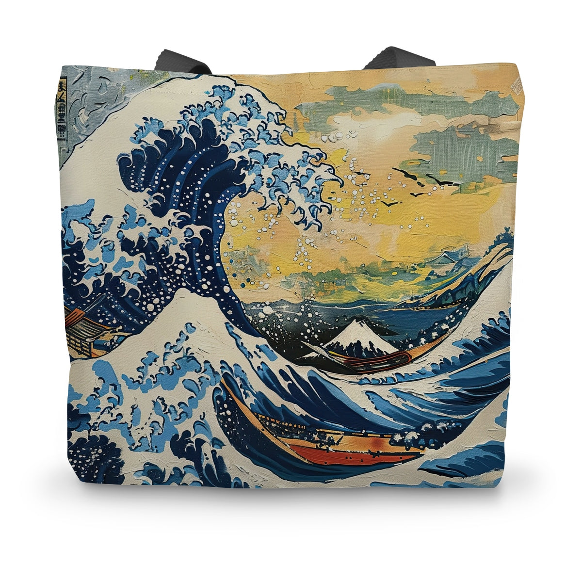 Woodblock Ocean Canvas Tote Bag