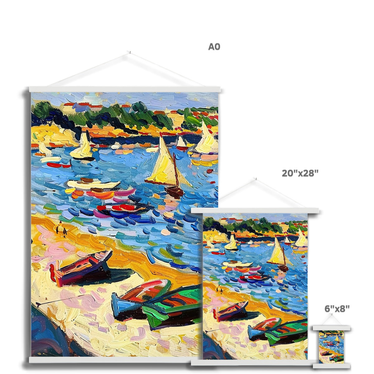 Fauvism Seaside Fine Art Print with Hanger
