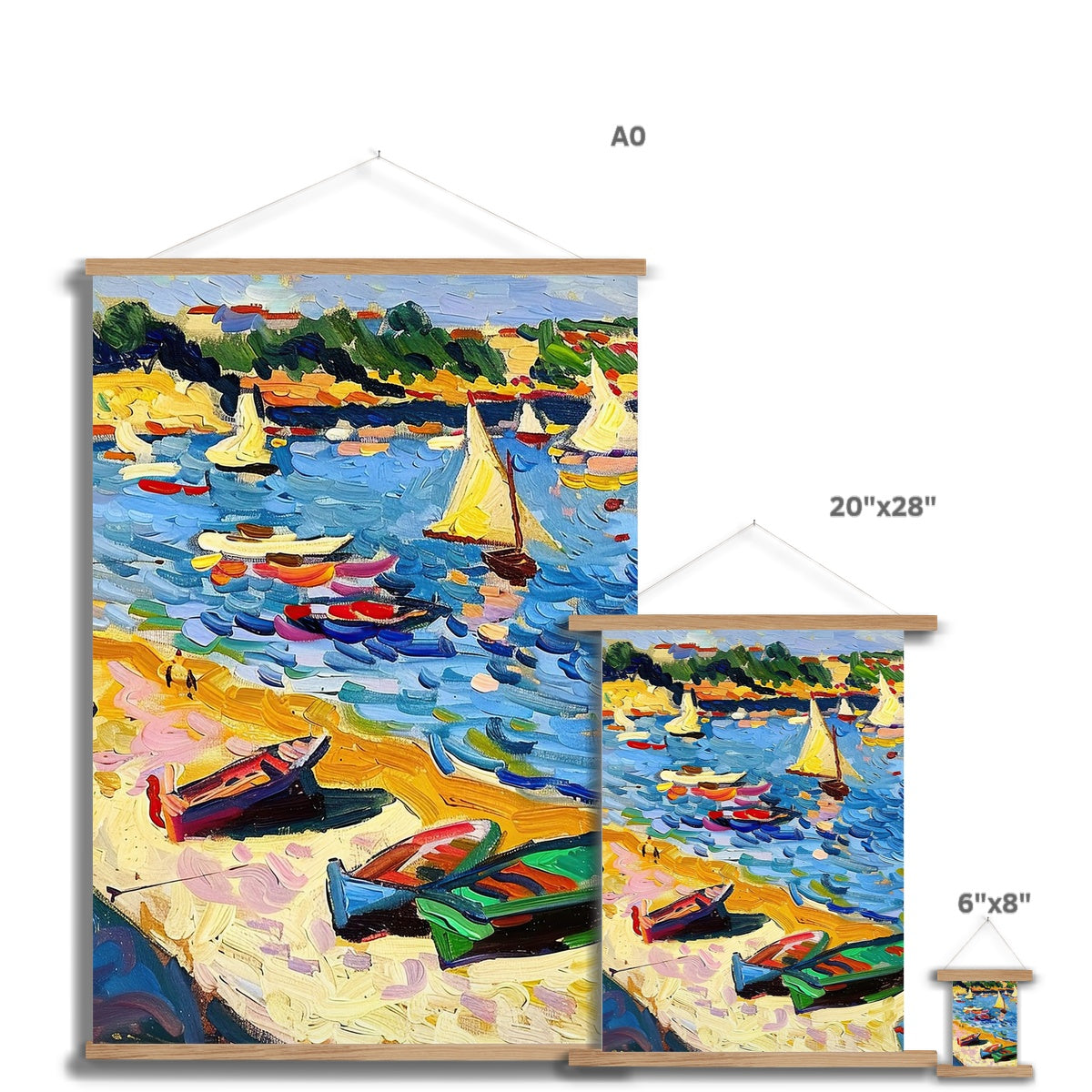 Fauvism Seaside Fine Art Print with Hanger